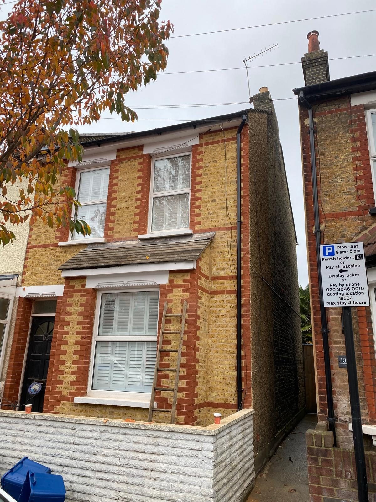 Hydraulic lime repointing on a period brick property in London and Kent: project 07